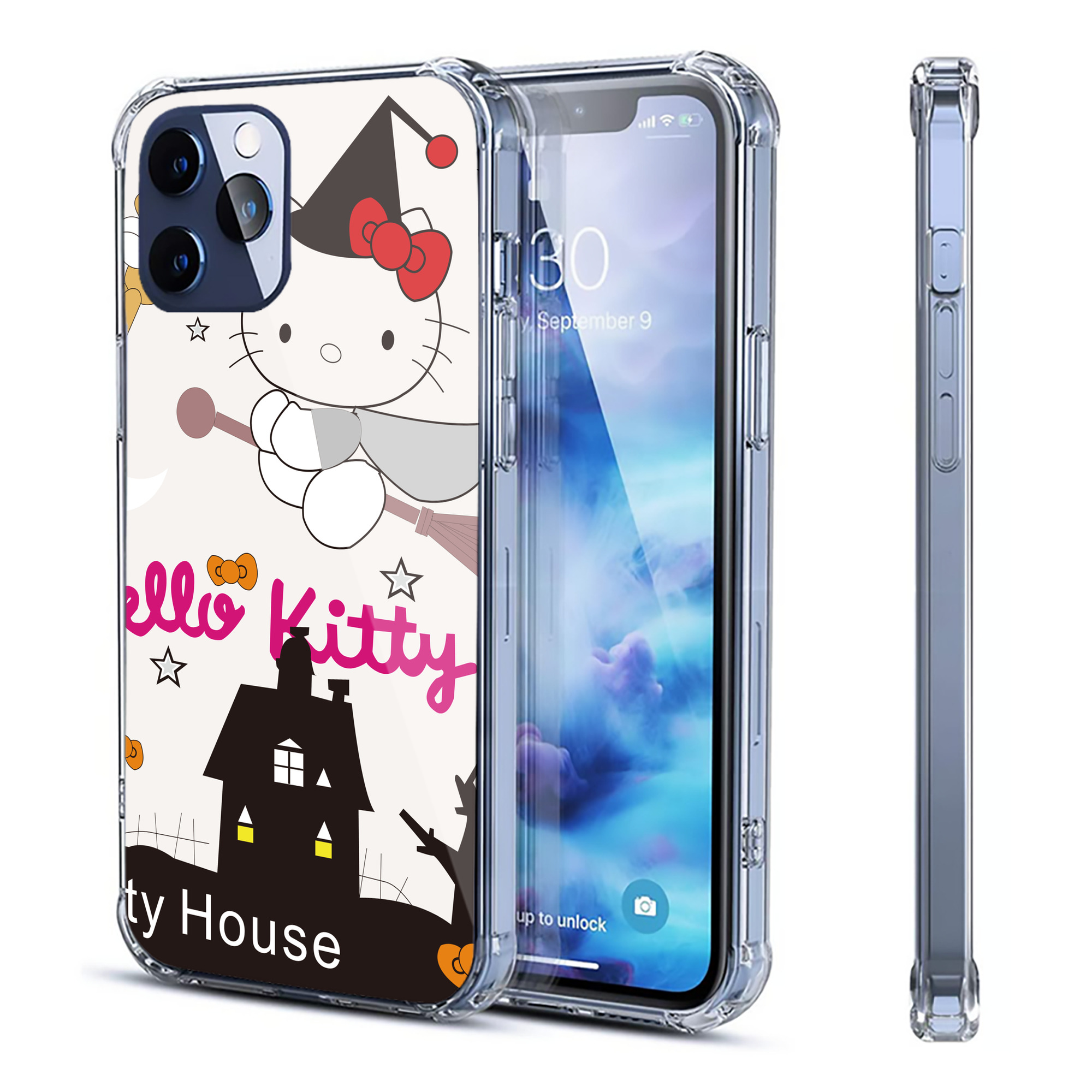 （画像用） Hello Kitty ハローキティ 【iPhone 12シリーズ対応】透明スマホケース（クリアソフトケース）